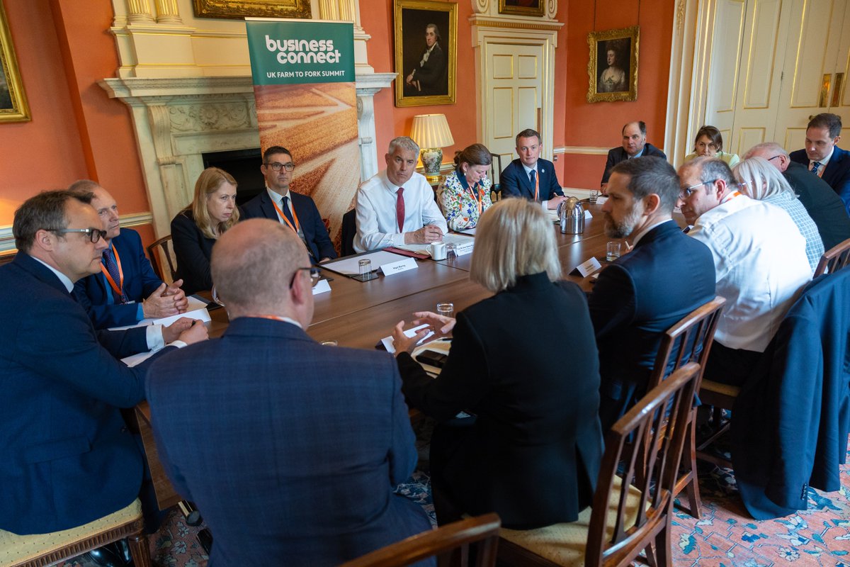 'The government's farm to fork strategy needs to underpin food security for the future.' NFU President Tom Bradshaw (@ProagriLtd) and Director General Terry Jones (@terry_NFU) represented British farmers at the government's Farm to Fork summit at No.10. #BackBritishFarming