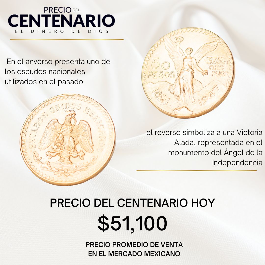PrecioOroMX's tweet photo. Adquiere centenarios de oro con nosotros al mejor precio del mercado: HOY 14 de mayo $51,100  WhatsApp 55-3970-8924 https://t.co/crN9kmIDmz