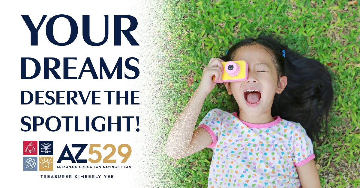 Your dreams deserve the spotlight!📷 Arizona K-12 students submit a photo of your dream job for the chance to win $529 towards an @AZ_529 Education Savings Plan. Enter the “My Picture-Perfect Career” Photo Contest today: az529.gov/2024photoconte…