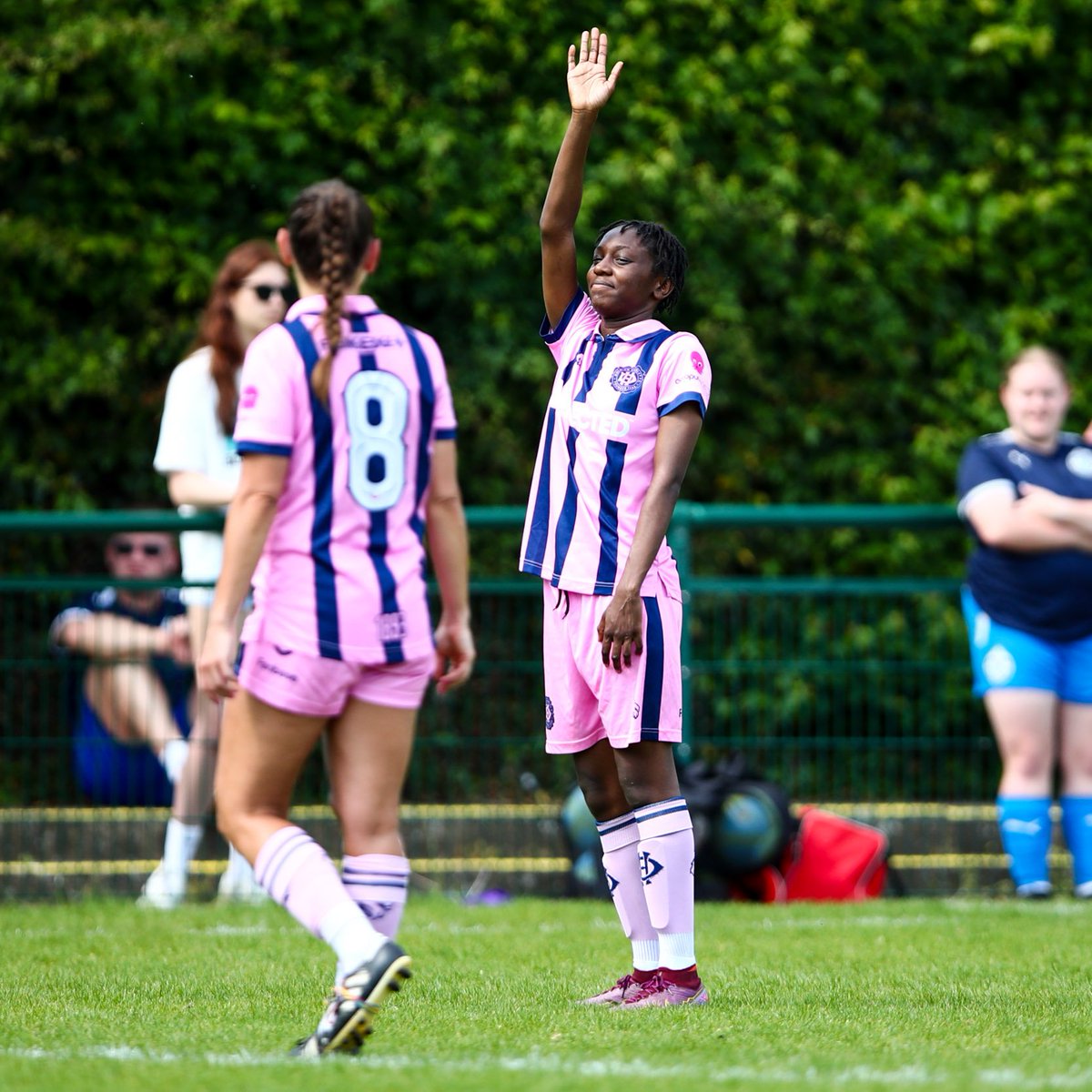 DHFC_W's tweet photo. Hands up if you're ready for a BIG weekend at the seaside? 

#DHFC 💖💙 #Spicy 🌶 https://t.co/luMvUGk9GE