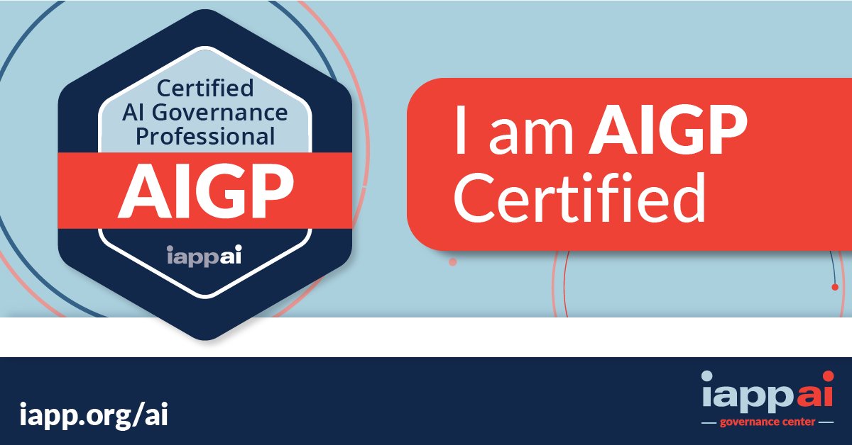 I am proud to share I just earned my AI Governance Professional (#AIGP) certification through @PrivacyPros! 

#AIGovernancePro