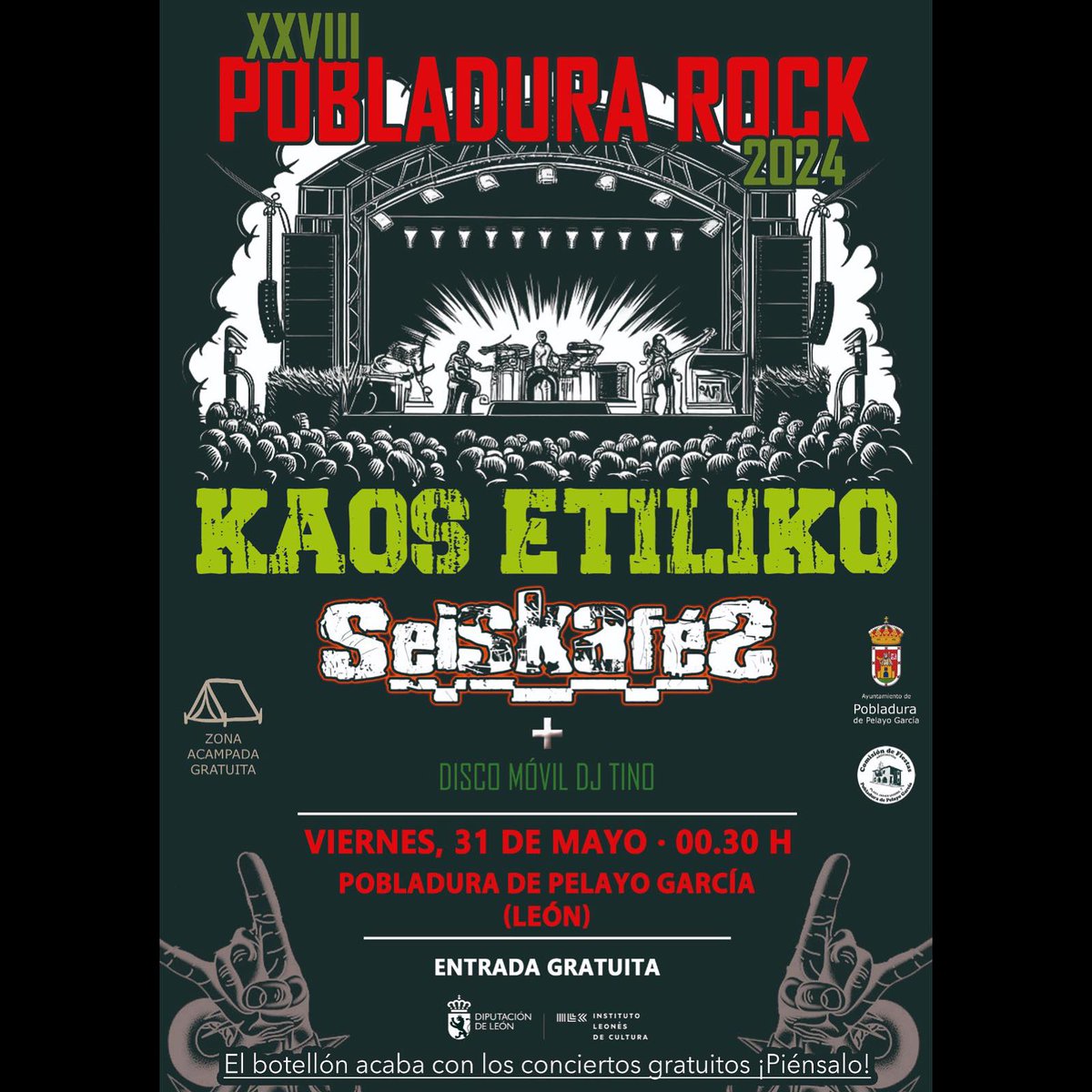 El próximo 31 de Mayo estaremos dando caña en Pobladura de Pelayo García junto a @KAOSETILICO_OFI
Allí nos vemos!!!

#seiskafes #ska #tour #gira #pucela #fiesta #valladolid #punkcela #music #música #musicfestival #festivales #skapunk #punkrock #livemusic #alagreska