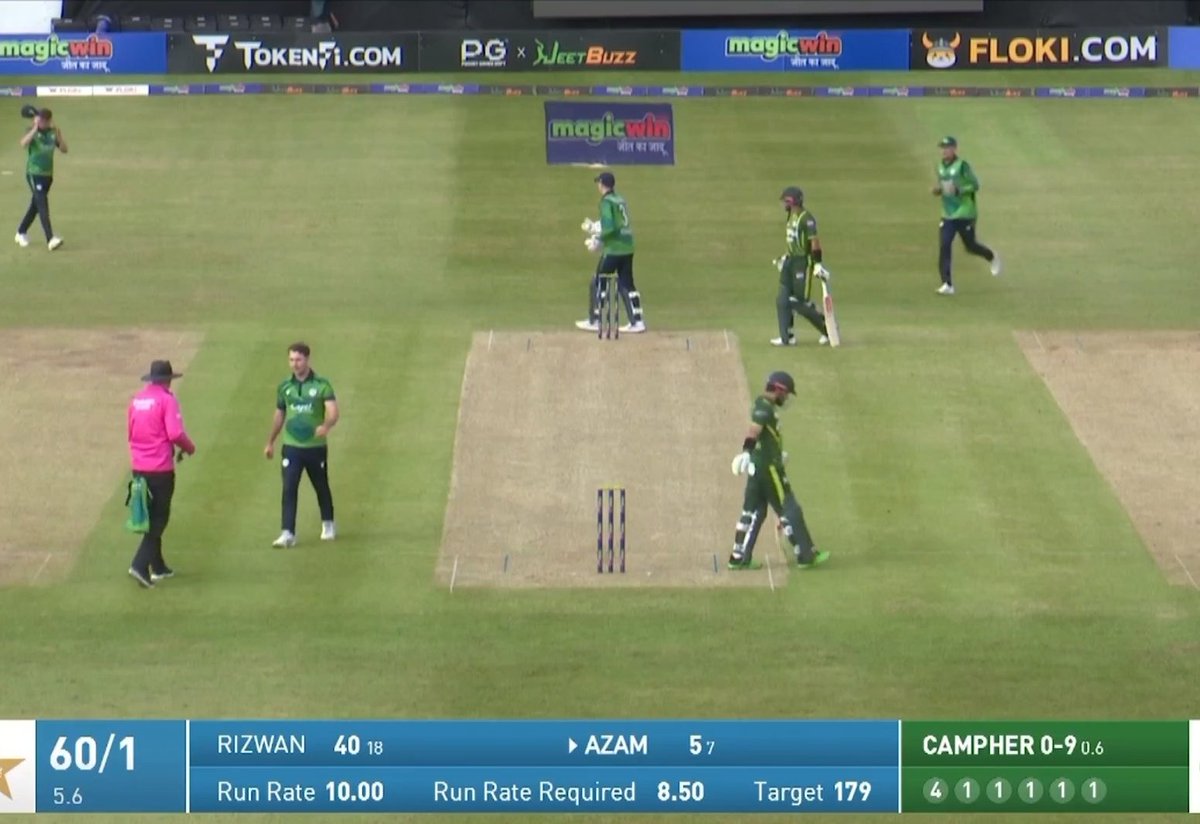 Murphy 2.0 (@wasmurphy_) on Twitter photo Pakistan 60/1 after Powerplay.
Rizwan 40(18) Babar + Saim 20(18) 
Rizwan at it again 🔥 Pakistan 60/1 after Powerplay.
Rizwan 40(18) Babar + Saim 20(18) 
Rizwan at it again 🔥