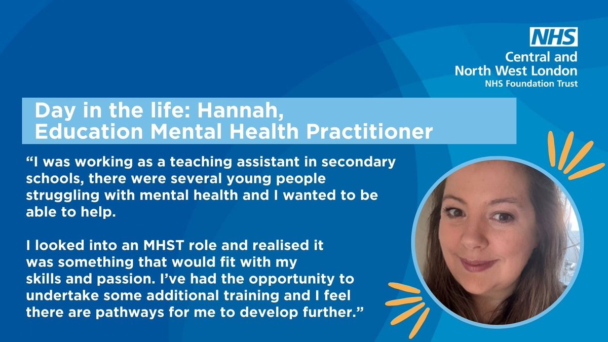 Hannah previously worked in education but made a career change to support children & young people with mental health difficulties. Come and work alongside colleagues like Hannah, her team are recruiting for an Education Mental Health Practitioner Trainee: cnwl.nhs.uk/work#!/job/UK/…