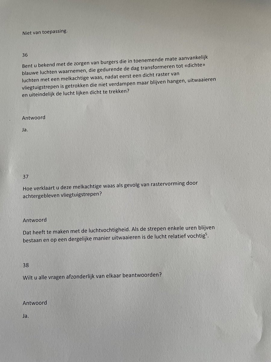Hieronder, op verzoek van velen,waaronder @robertjensen, de antwoorden van de regering op onze vragen over de inzet van weerbeïnvloedingstechnieken en geo-engineering in Nederland: tweedekamer.nl/kamerstukken/k…