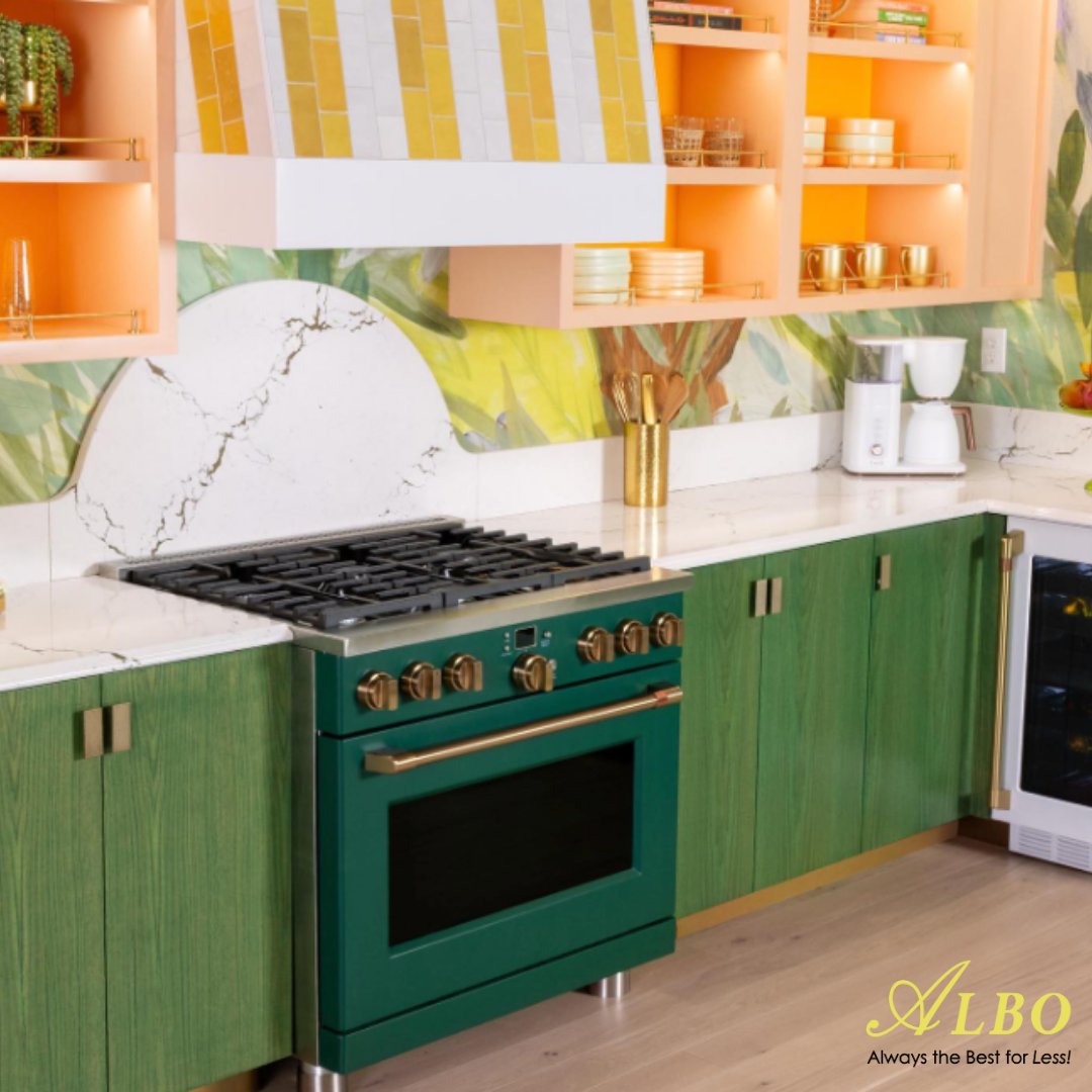 Are you GREEN with envy?  Cafe' NEW Emerald Green Capsule Collection takes inspiration from global fashion, design, and style to create a distinct and captivating look.

#CafeAppliances #EmeraldGreen #DistinctByDesign #CreatewithColor #GreenEnvy #AlboAppliance