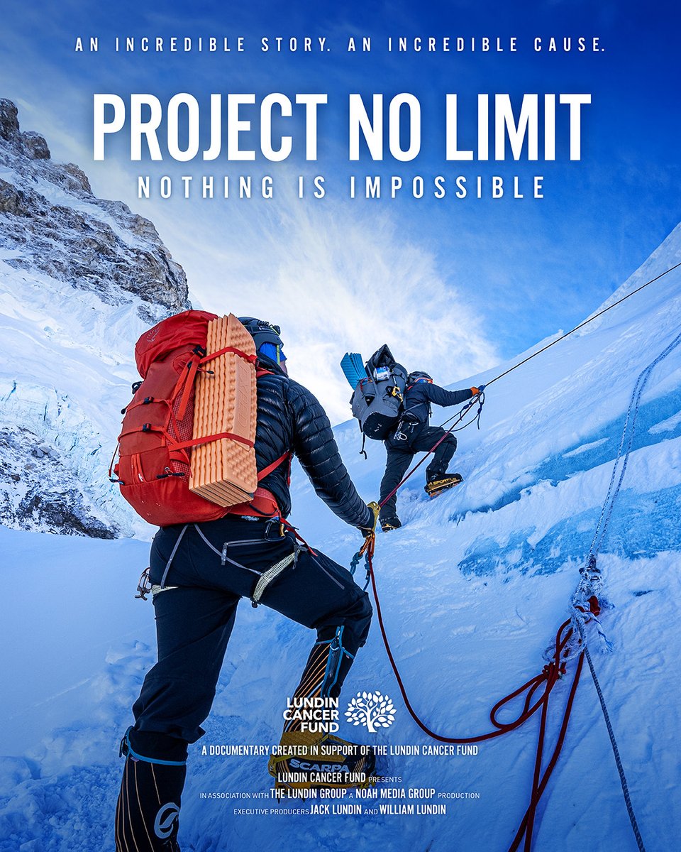 LundinGroup's tweet photo. 2 brothers. 8,849 metres. 1 incredible cause.

In tribute to Lukas Lundin, his sons Jack and William have dared to do what most wouldn’t even dream of: summit Mount Everest. A documentary created in support of the @LundinCancer Fund. #ProjectNoLimit debuts May 31. https://t.co/Jv5xDziLnf