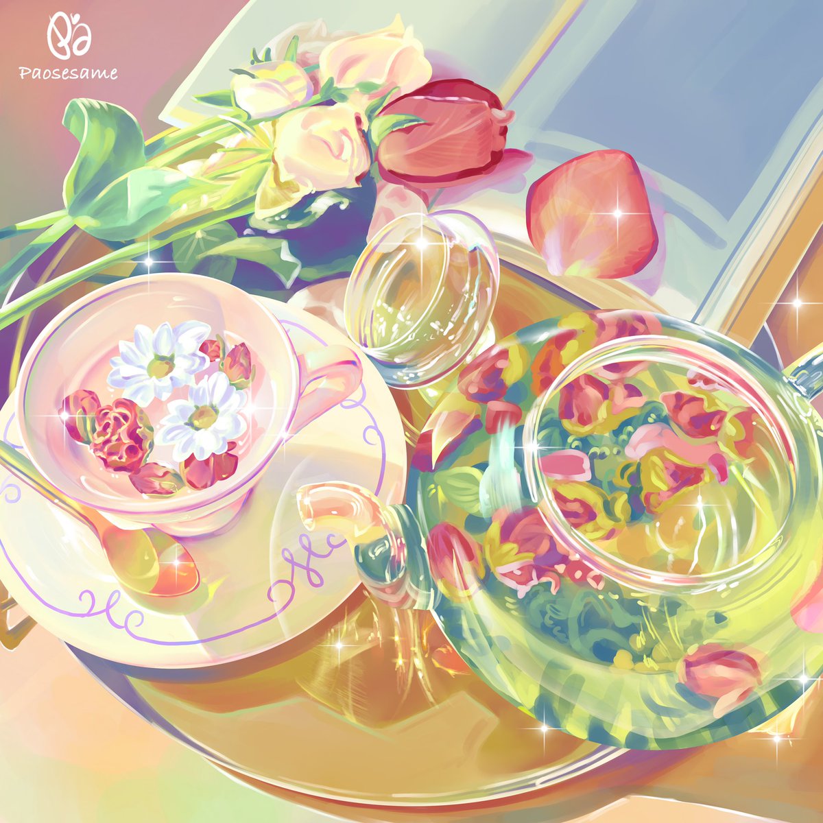 paosesame's tweet image. Still the same old pictures

#illustrationart #flower #rosetea #tea #ArtistOnX #aesthetics