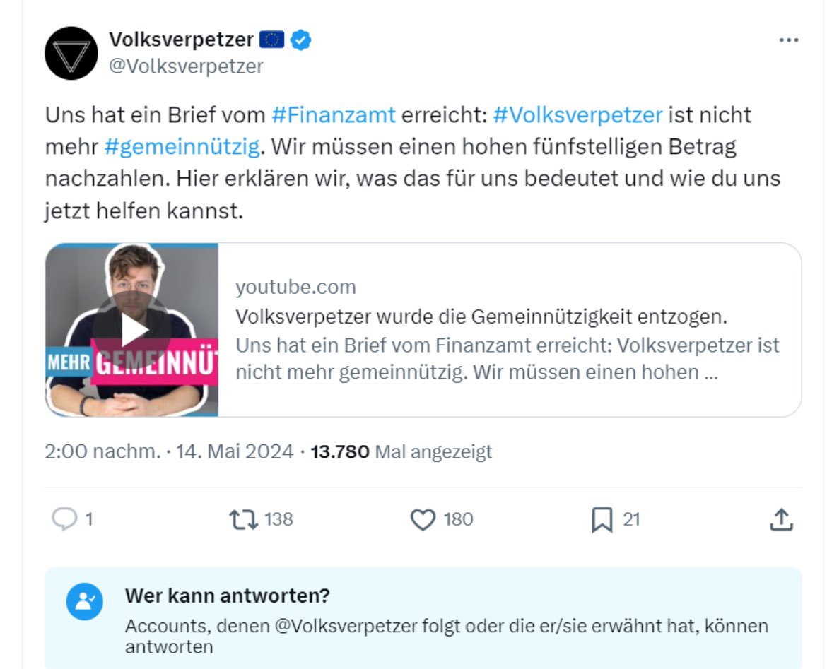 Vor 2 Jahren hat wer einen Artikel von diesem Verein an meinem Arbeitgeber geschickt um zu beweisen dass ich antisemitisch und rechtsextrem bin, ich hoffe ihr verschwindet in der absoluten Bedeutungslosigkeit