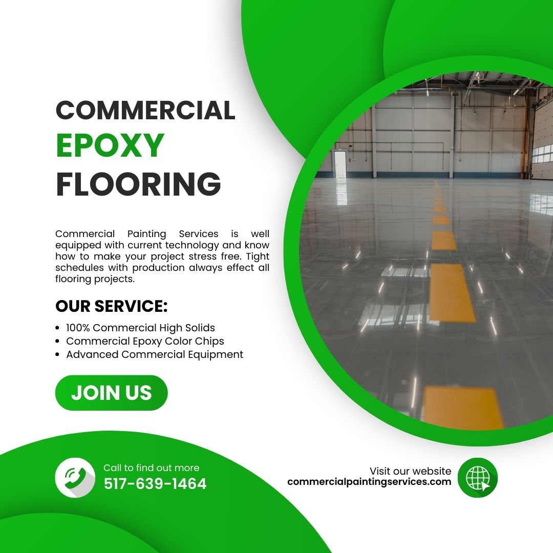 Commercial Epoxy Flooring Commercial Painting Services is well equipped with current technology and know how to make your project stress free.
#commercial_epoxy_floors_michigan
#commercial_epoxy_floors_Indiana
Visit website: commercialpaintingservices.com/commercial-epo…