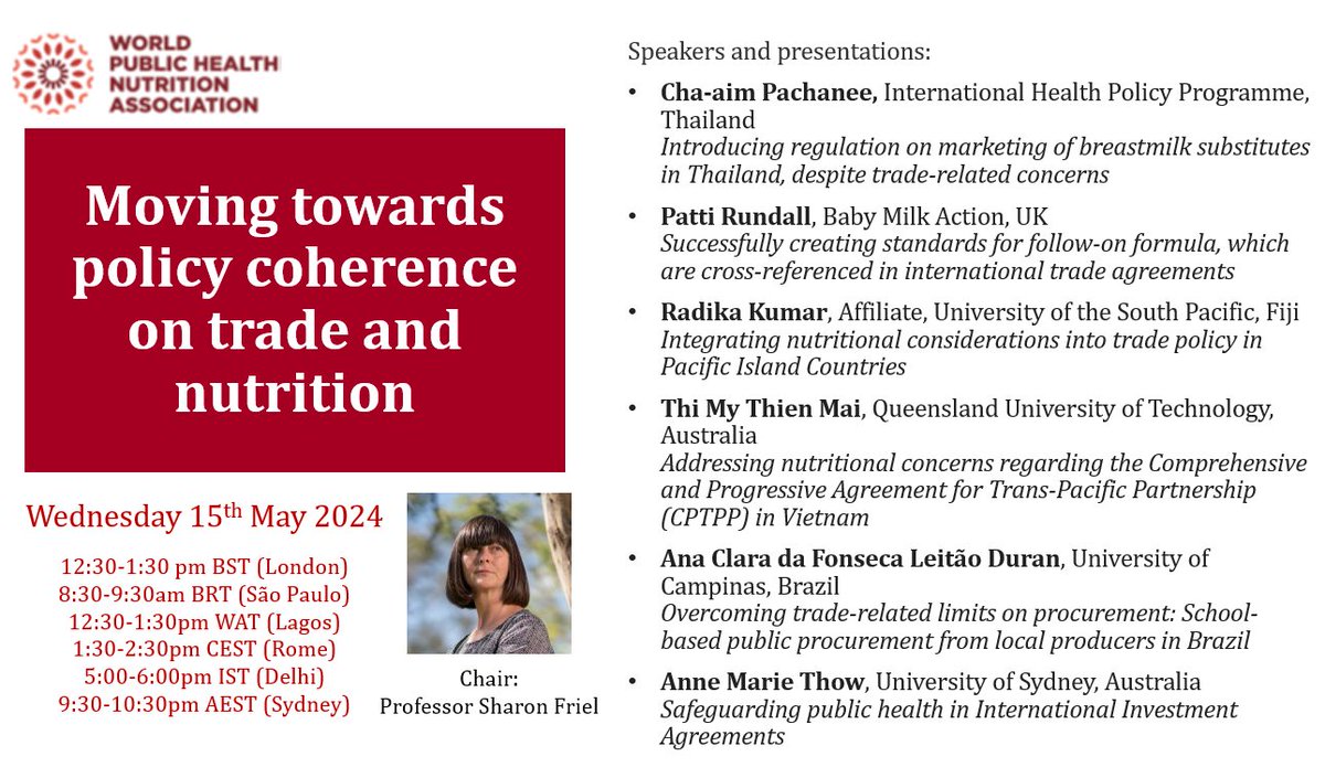 You are invited to a series of pre-@Wphncongress webinars to begin a dialogue about progress and ongoing needs in the Action areas of the UN Decade of Action on Nutrition 20216-2025. Link to registration 👇🏽