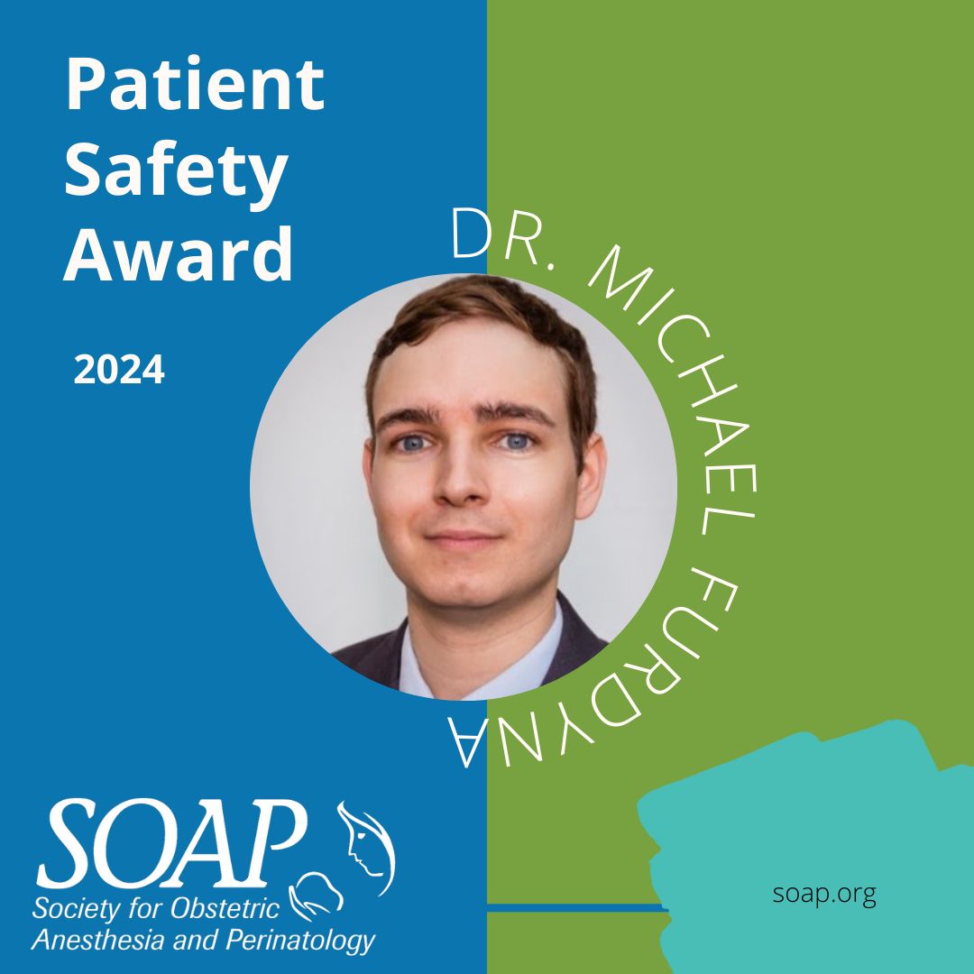 Congratulations to the SOAP 2024 Patient Safety Award recipient, Dr. Michael Furdyna. The SOAP Patient Safety Award was established to promote the patient safety movement. buff.ly/3MmFoxL #SOAP #OBAnes #patientsafety