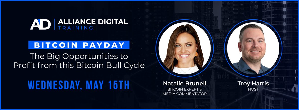 I have a feeling the #Bitcoin bull cycle is about to heat up... Join me on this livestream where I'll share the exciting opportunities with Bitcoin and the likely scenarios ahead. alliancedigital.live/register