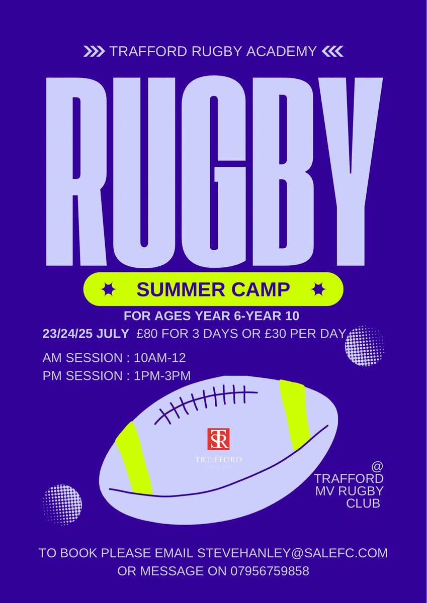 Please please share Our summer rugby camp , open to current year 6 to current year 10 . Boys and girls