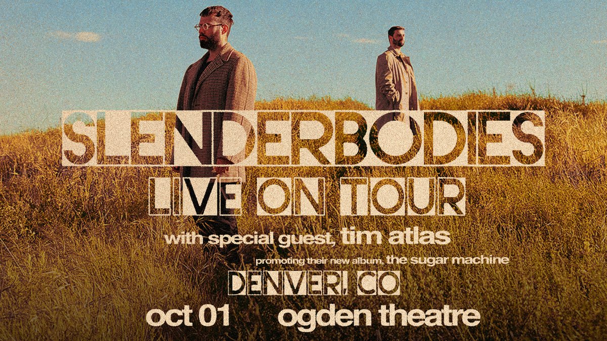 In anticipation of their forthcoming album, the sugar machine, @slenderbodies are back and ready to hit the road again with the nostalgic indie-pop grooves we love ✨👀 be sure to mark your calendars for their oct 1 show ft. tim atlas 🎟️ presale thurs at 10a on sale fri at 10a