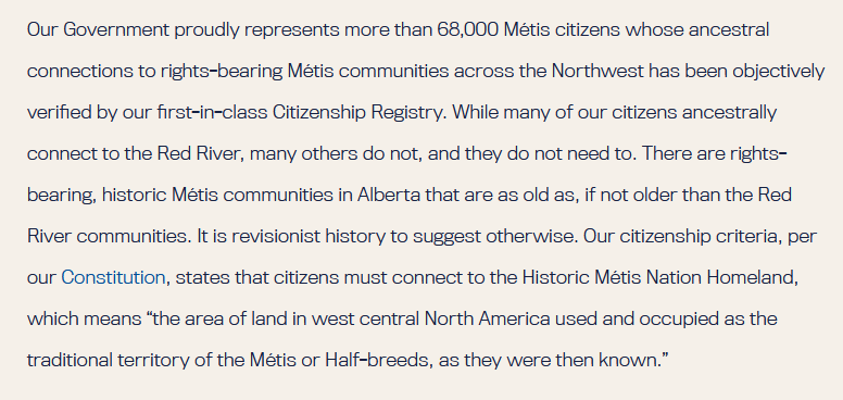 @AlbertaMetis You've just acknowledged that you're extending beyond the established Red River Métis Nation and accepting criteria that haven't undergone the same independent analysis. This approach is pan-indigenous. It is crystal clear why you do not have the support of the only Métis