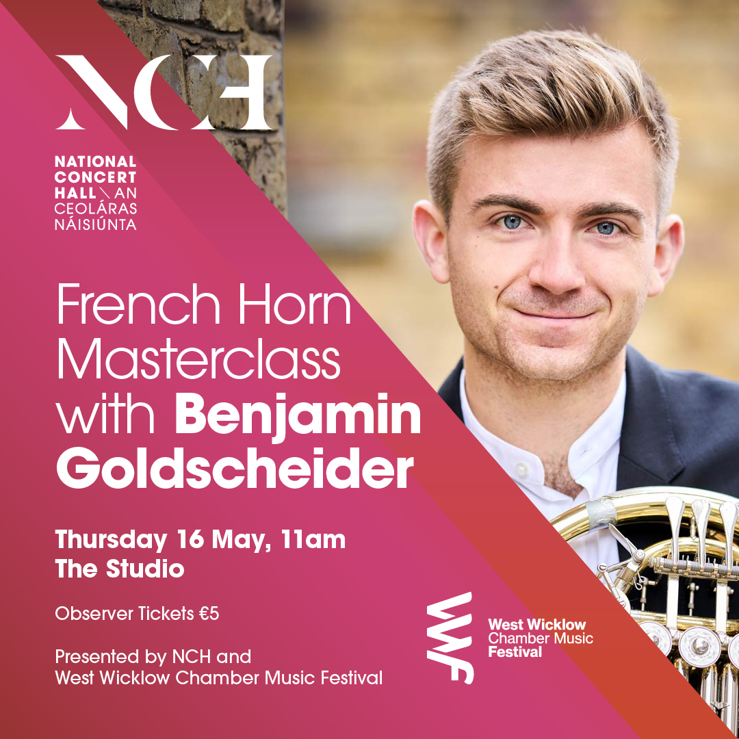 We are delighted to host a French Horn masterclass with Benjamin Goldscheider. From Barbican's ECHO Rising Star to BBC Symphony Orchestra, Ben has graced stages across Europe and beyond! Don't miss your chance to be part of this riveting masterclass! 🎫 nch.ie/all-events-lis…