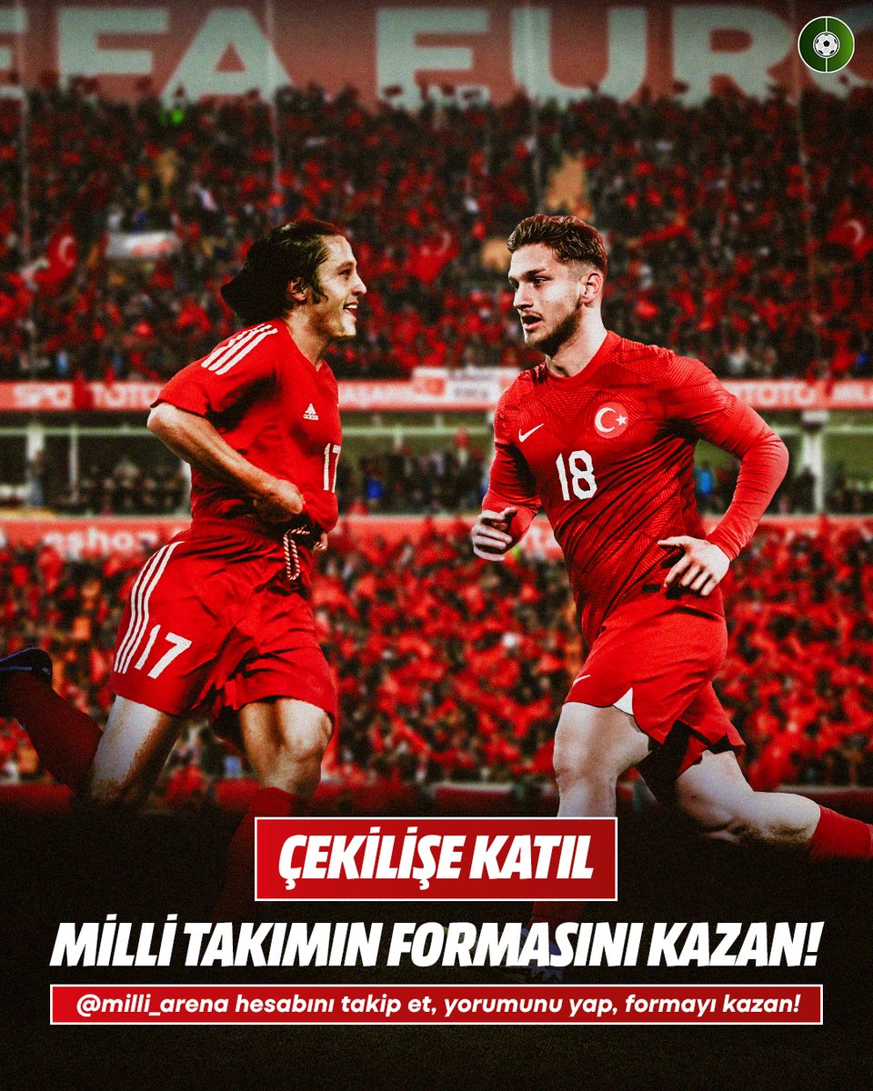 😍 ÇEKİLİŞ ZAMANI | İlhan Mansız & Semih Kılıçsoy... Birlikte oynasalar, Euro 2024 grup maçlarında kaç gole etki ederlerdi? 🇹🇷 #RüyaGibi ✅ @milli_arena hesabını takip et. ✅ Yorumunu yaz. ✅ Paylaşımı beğen. 🔥 Çekiliş sonucu 1 kişiye, milli takım forması hediye!