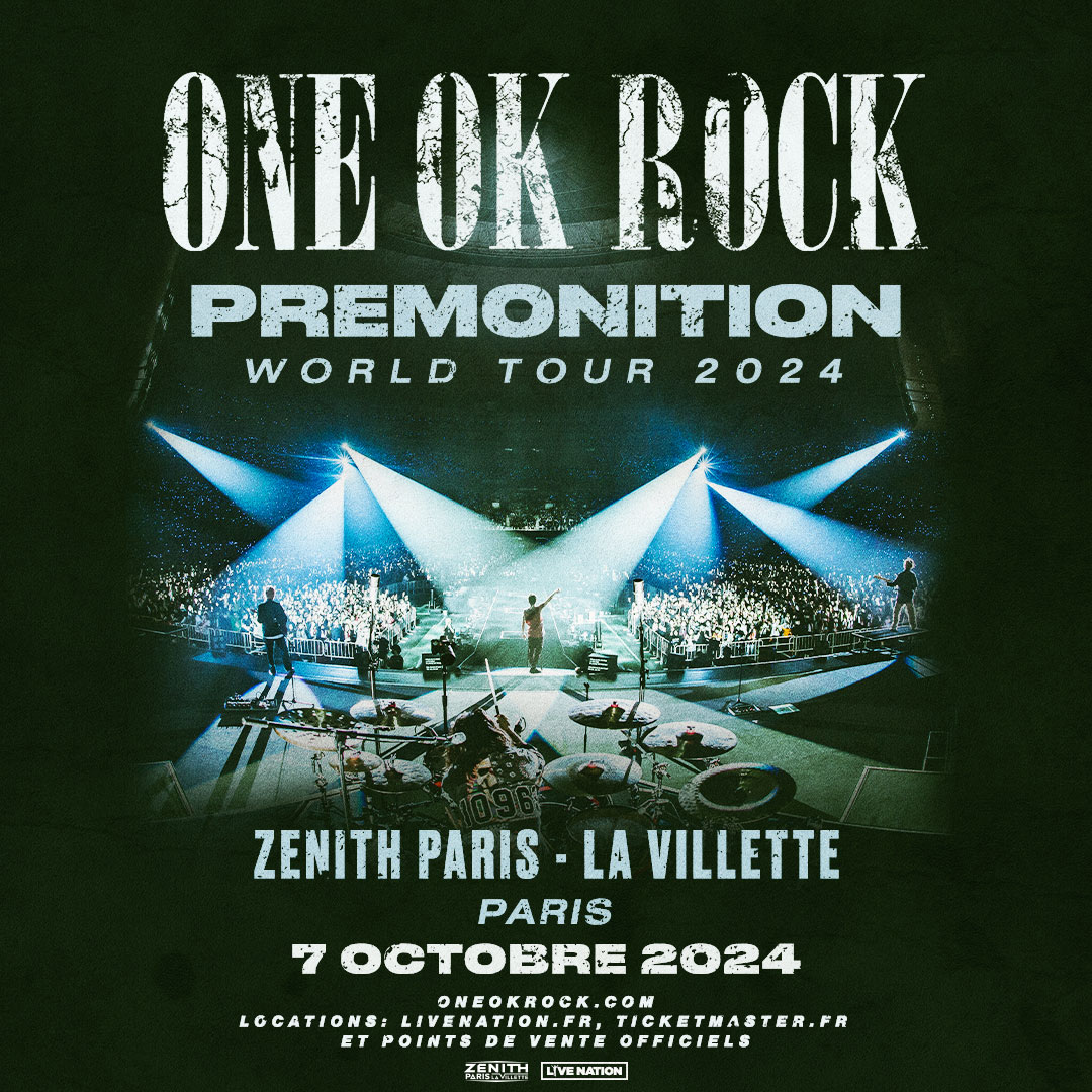 ⬇️ ANNONCE - ONE OK ROCK ⬇️ Fondé à Tokyo en 2005, le quatuor et phénomène mondial @ONEOKROCK_japan donne rendez-vous à ses fans au @Zenith_Paris le 7 octobre. 📅 Lundi 7 octobre 2024 🎟 Prévente Live Nation le 15 mai à 10h / Vente le 17 mai à 10h ➡️ tinyurl.com/oneokrock-zeni…