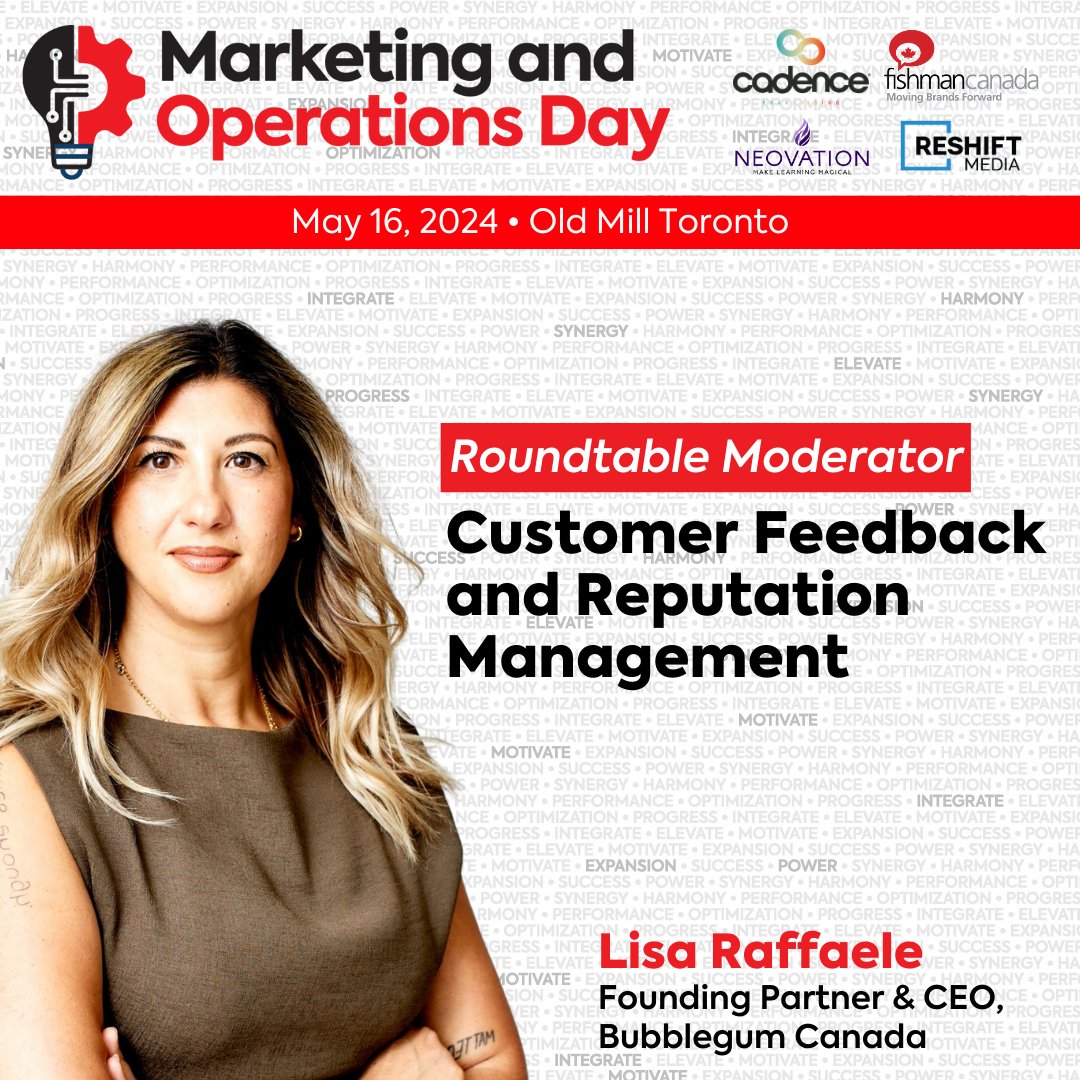 Two more sleeps until the <a href="/CFAFranchise/">Canadian Franchise Association</a> Marketing &amp; Operations Day! Will you be attending? If so, don’t forget to check out Lisa Raffaele of Bubblegum Canada’s roundtable on Customer Feedback and Reputation Management.