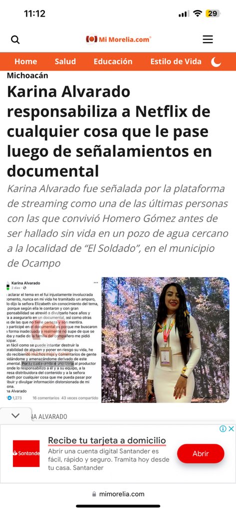 Ahora Karina deshabilitó los comentarios de su instagram, y culpa a netflix en caso de que le pase algo.