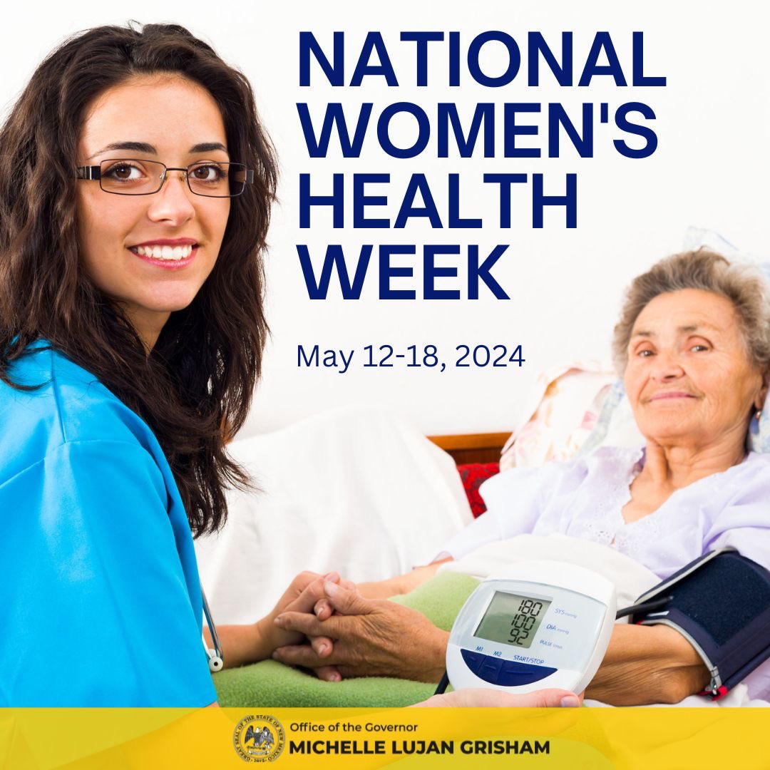 New Mexican women, let's prioritize our health this National Women’s Health Week. Don't overlook your own needs while caring for others. Call the #NMHealth Helpline: 1-833-SWNURSE to speak to a nurse who can connect you to the care you need. #NationalWomensHealthWeek