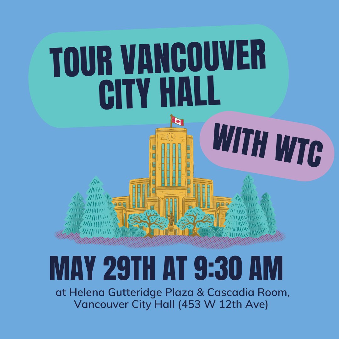 Women Transforming Cities (@womentcities) on Twitter photo WTC members are taking a field trip to Vancouver City Hall on May 29 at 10 am. <a href="/cityofvancouver/">City of Vancouver</a> staff will answer questions about how city council works & we'll watch a council meeting together to see how decisions are made. Register here: can.keela.co/forms/BdrAYKsk… 1/2 WTC members are taking a field trip to Vancouver City Hall on May 29 at 10 am. <a href="/cityofvancouver/">City of Vancouver</a> staff will answer questions about how city council works & we'll watch a council meeting together to see how decisions are made. Register here: can.keela.co/forms/BdrAYKsk… 1/2
