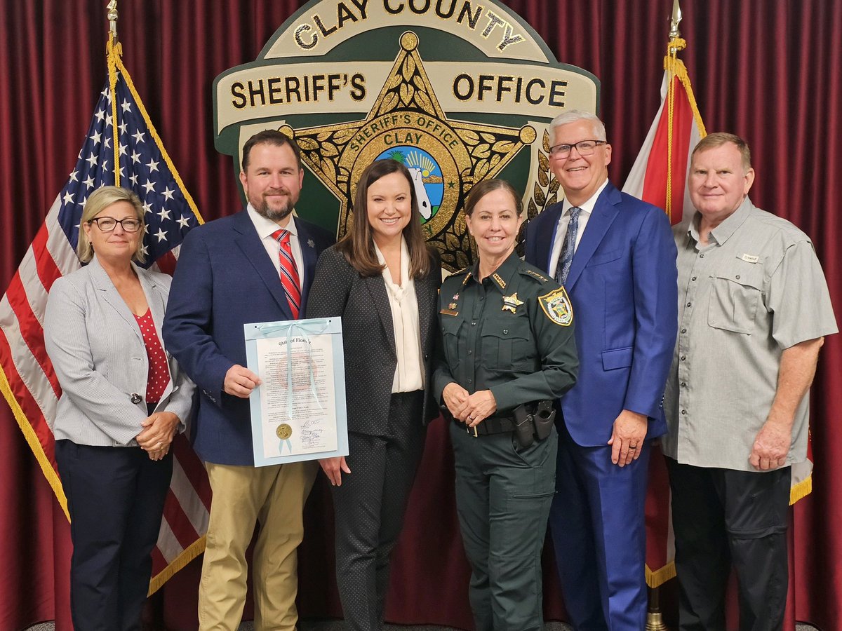 Sheriff Michelle Cook (@claysheriffcook) on Twitter photo An honor to stand with @AGAshleyMoody <a href="/JudsonSapp/">Judson Sapp</a> Mary Justino Sen Jim Horne and Scotty Taylor as the AG recognizes the great work being done in Clay County! An honor to stand with @AGAshleyMoody <a href="/JudsonSapp/">Judson Sapp</a> Mary Justino Sen Jim Horne and Scotty Taylor as the AG recognizes the great work being done in Clay County!