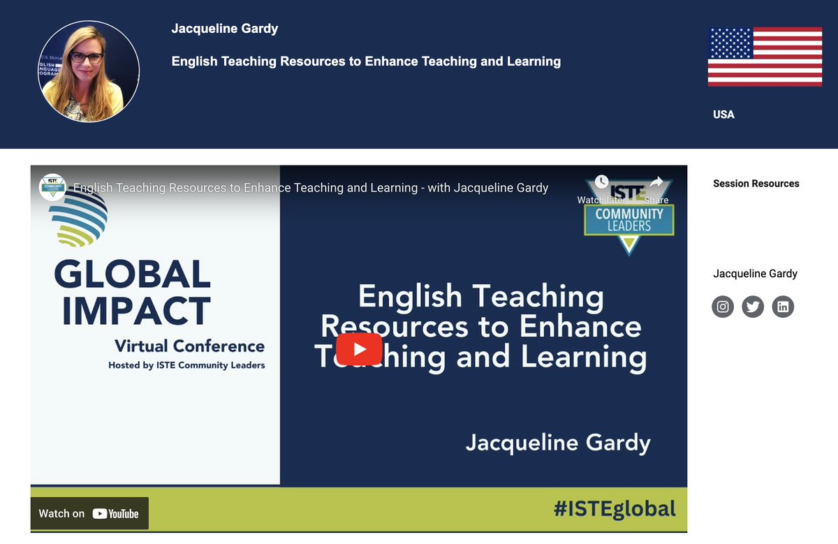 @jacquiegardy is 1⃣ of the best for #English resources - so check out her session @ the #ISTEGlobal Impact Conference: bit.ly/ISTEglobal07 🎟️Complete access to the #globalimpact conference: bit.ly/Global-Impact-… ⛰️We hope to see you at #ISTELive24 - say 👋 now!