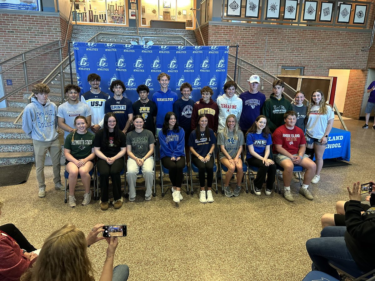 21 student-athletes signing letters to continue in college this afternoon at Cumberland High School. We’ll recognize all these Clipper standouts tonight on @ABC6 Sports! @GoBlueClippers @gobluechs