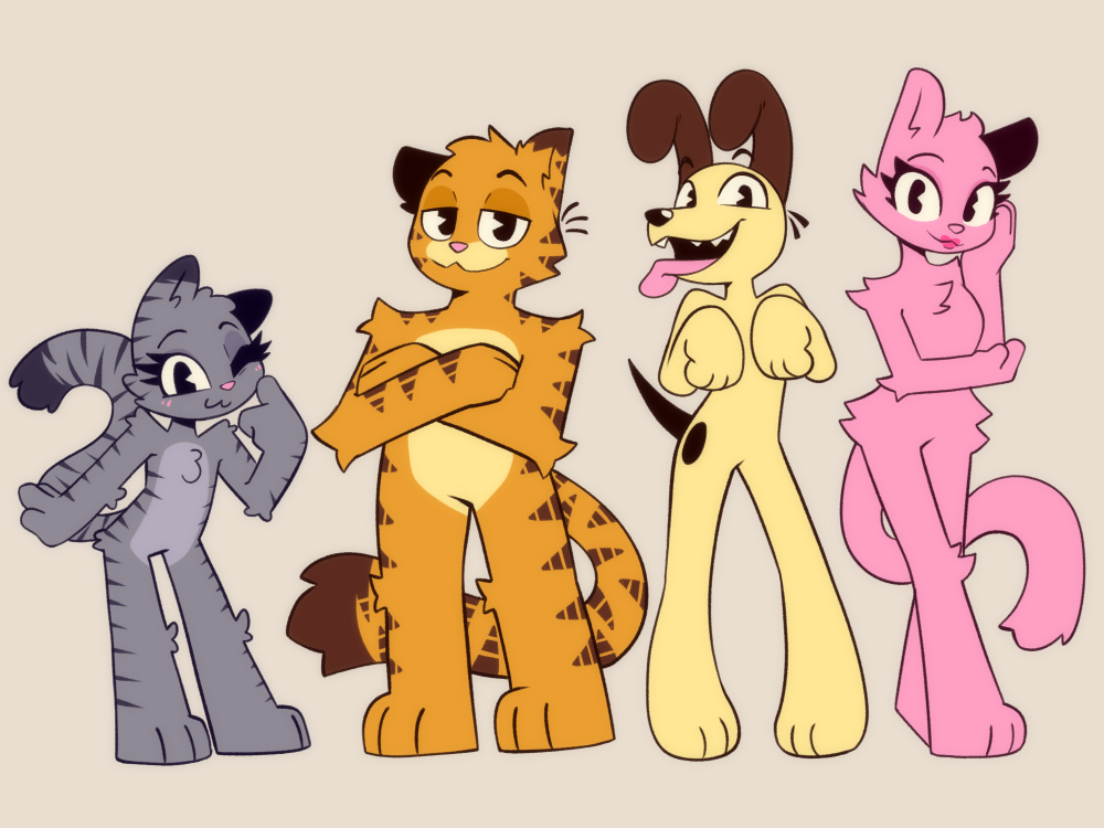 My brain held me at gunpoint and forced me to draw Garf and friends