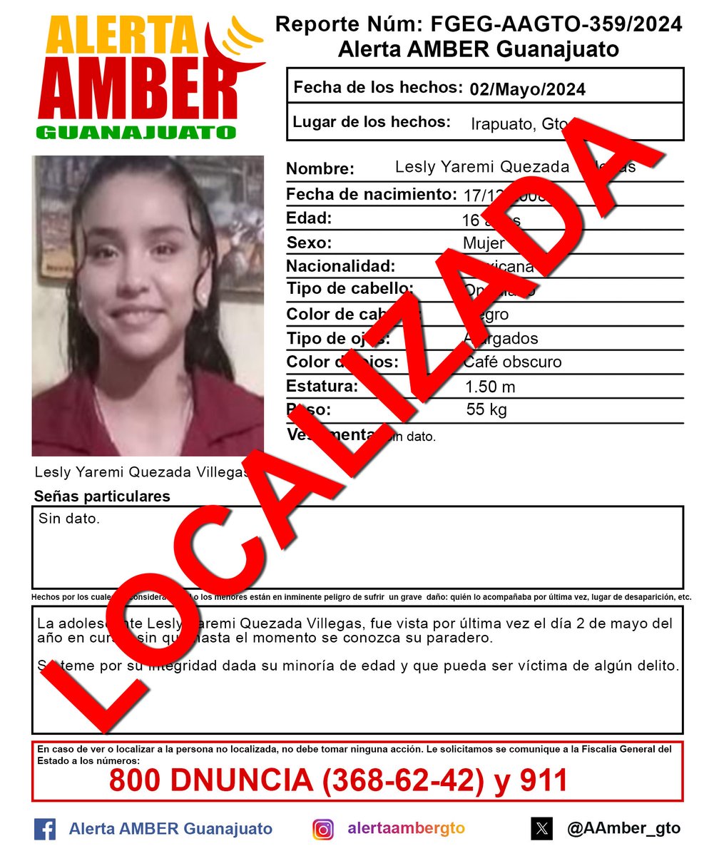 Alerta AMBER GTO. tweet media