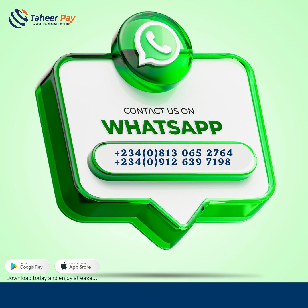 Got questions or complaints? 💬 Connect with Taheer Pay on WhatsApp! Send a direct message to any of these numbers and we'll assist you promptly.
