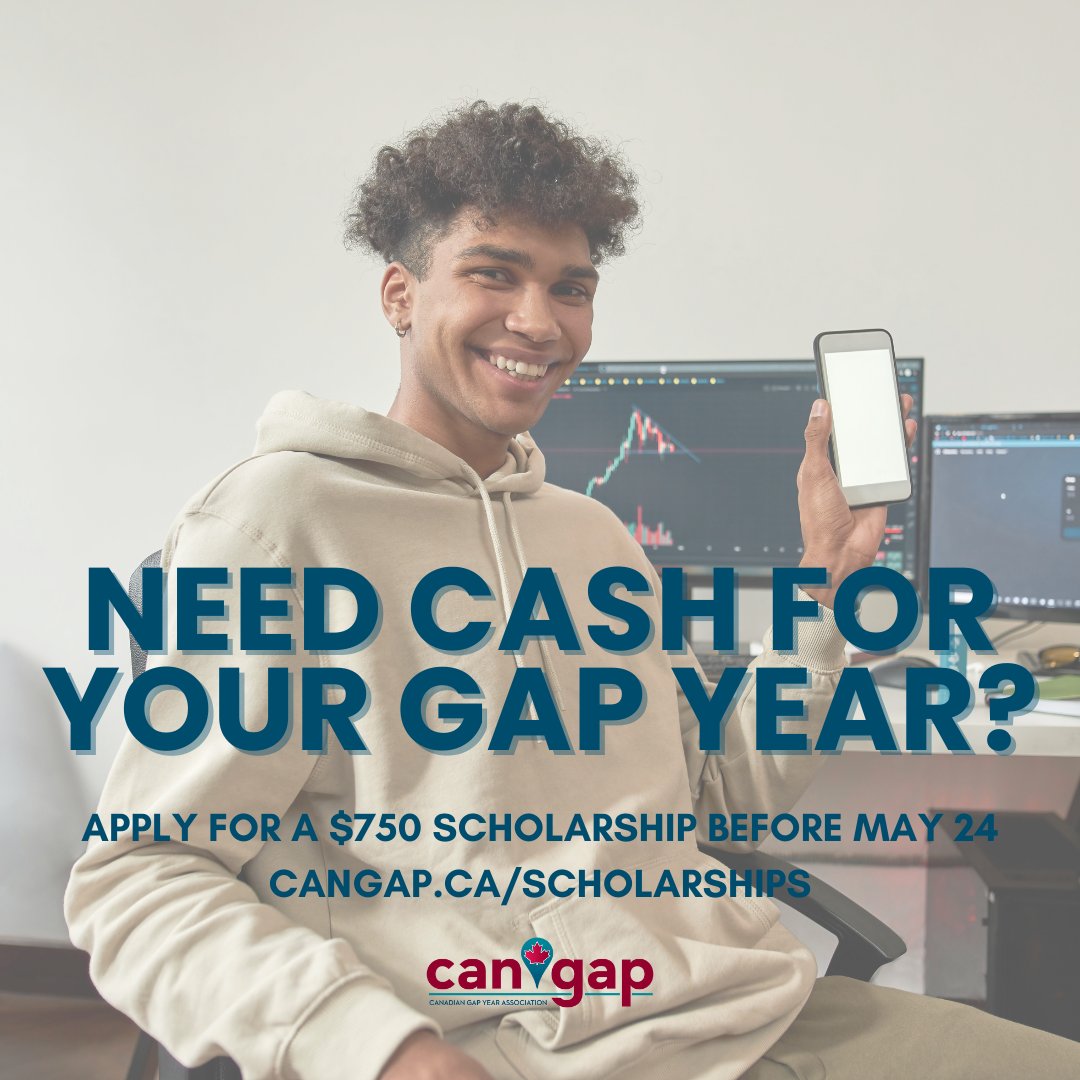 Got gap year goals that need some dolla dolla bills to make them happen?! 🤑 Our Spring 2024 Gap Year Scholarship is now open for applications. To learn more and apply, jump over to cangap.ca/scholarships DEADLINE IS MAY 24! MAKE THIS A LONG WEEKEND PRIORITY!