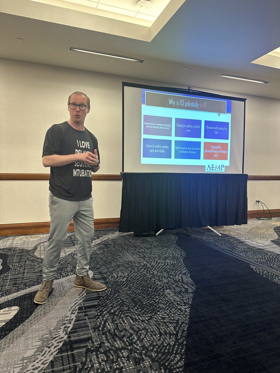 Dr. Will Heuser discusses delayed sequence intubation versus rapid sequence intubation at @SAEM_AEMP #AEMPlify