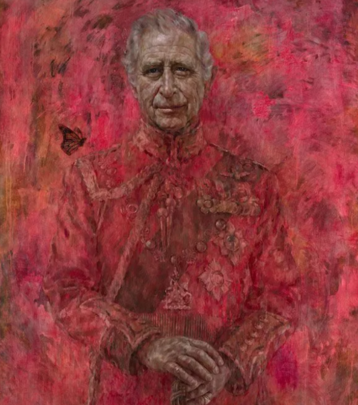 King Charles new portrait is absolutely fecking hideous, looks like he is burning in hell.