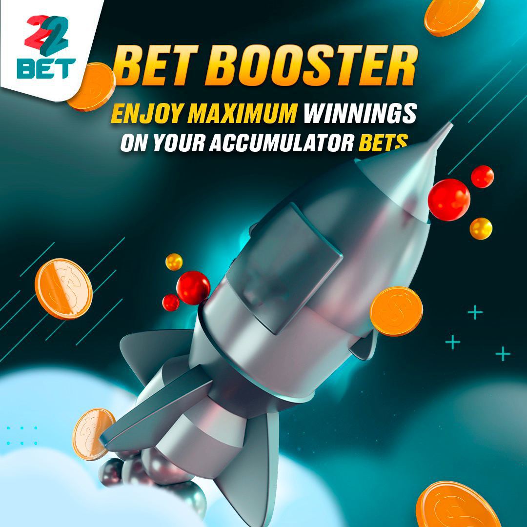 Enjoy Maximum Winnings on your accumulator bets with #22Bet Bet Booster✅🔥 Let's win together, Register 👉🏾 bit.ly/22BONUS