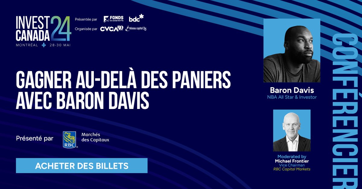 Réseau Capital (@reseaucapital) on Twitter photo D'étoile de la NBA à réussite en capital de risque, <a href="/BaronDavis/">Baron Davis</a> prend la parole à #IC24 pour partager son parcours et ses stratégies d'investissement. Inscription : conference.cvca.ca/fr/agenda/ D'étoile de la NBA à réussite en capital de risque, <a href="/BaronDavis/">Baron Davis</a> prend la parole à #IC24 pour partager son parcours et ses stratégies d'investissement. Inscription : conference.cvca.ca/fr/agenda/