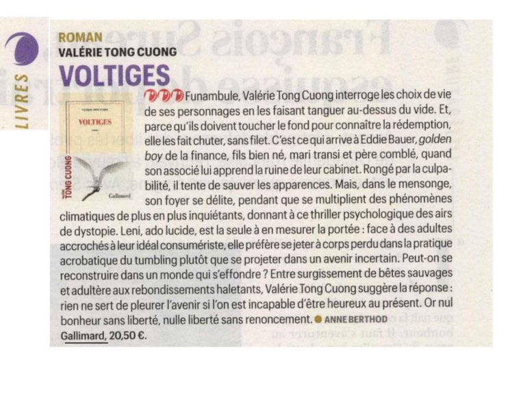 Merci @LaVieHebdo #voltiges @Gallimard