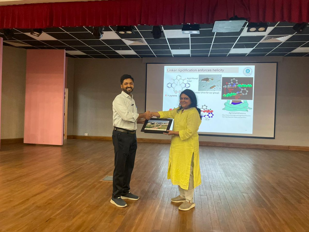 Prof. Aasheesh Srivastava, Department of Chemistry, IISER Bhopal delivered a talk on Proton Conduction and Anion-transport Abilities of 2,6-Pyridine dicarboxamide-based Scaffolds @IndiaDST