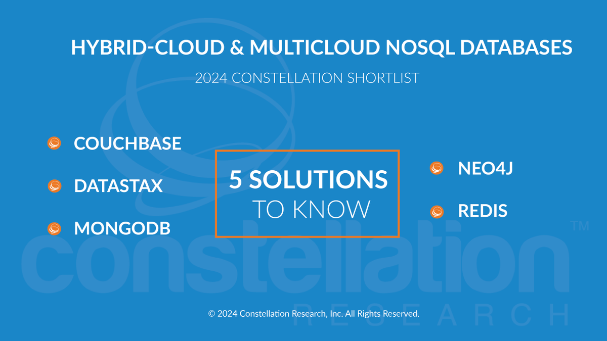 The word is out! Check out the ShortList for Hybrid-Cloud and Multicloud NoSQL Databases by @DHenschen bit.ly/42c6K2s @couchbase @DataStax @MongoDB @neo4j @RedisLabs