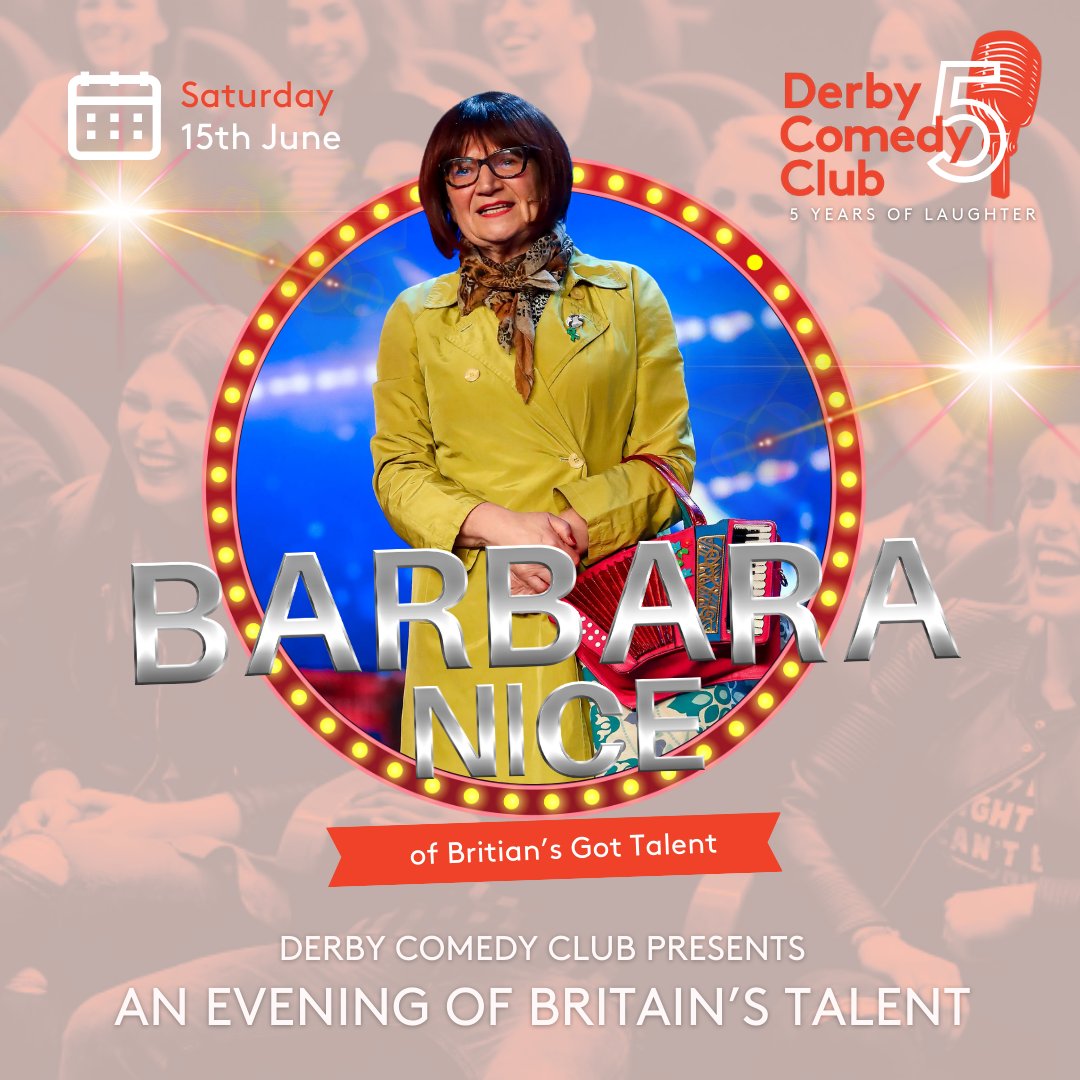 Created by award-winning comedian & theatre director Janice Connolly, Barbara Nice is the overenthusiastic housewife alter-ego of Birmingham-based performer Janice, who has appeared in Peter Kay’s Phoenix Nights, & is well known on the circuit for her lively, upbeat presence.