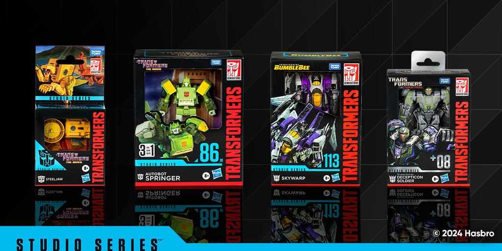 Revealed during the #Transformers Fanstream, reinforcements are coming to Studio Series with Transformers: War for Cybertron 08 Decepticon Soldier, Transformers: Bumblebee 113 Skywarp, The Transformers: The Movie Steeljaw, & Autobot Springer! Pre-order now on #HasbroPulse!