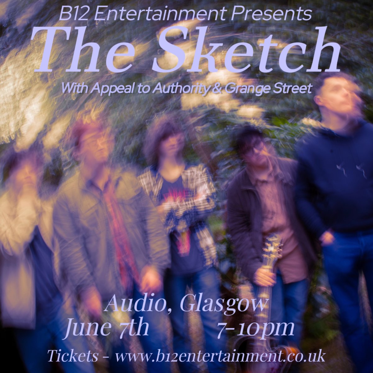 Grange_Street's tweet photo. We'll be joining The Sketch and Appeal to Authority at the Audio in Glasgow on the 7th of June.

Hit the link for tickets 👇

https://t.co/PC2QJh2wGb

@B12Ent_ https://t.co/FLdSnp0axs