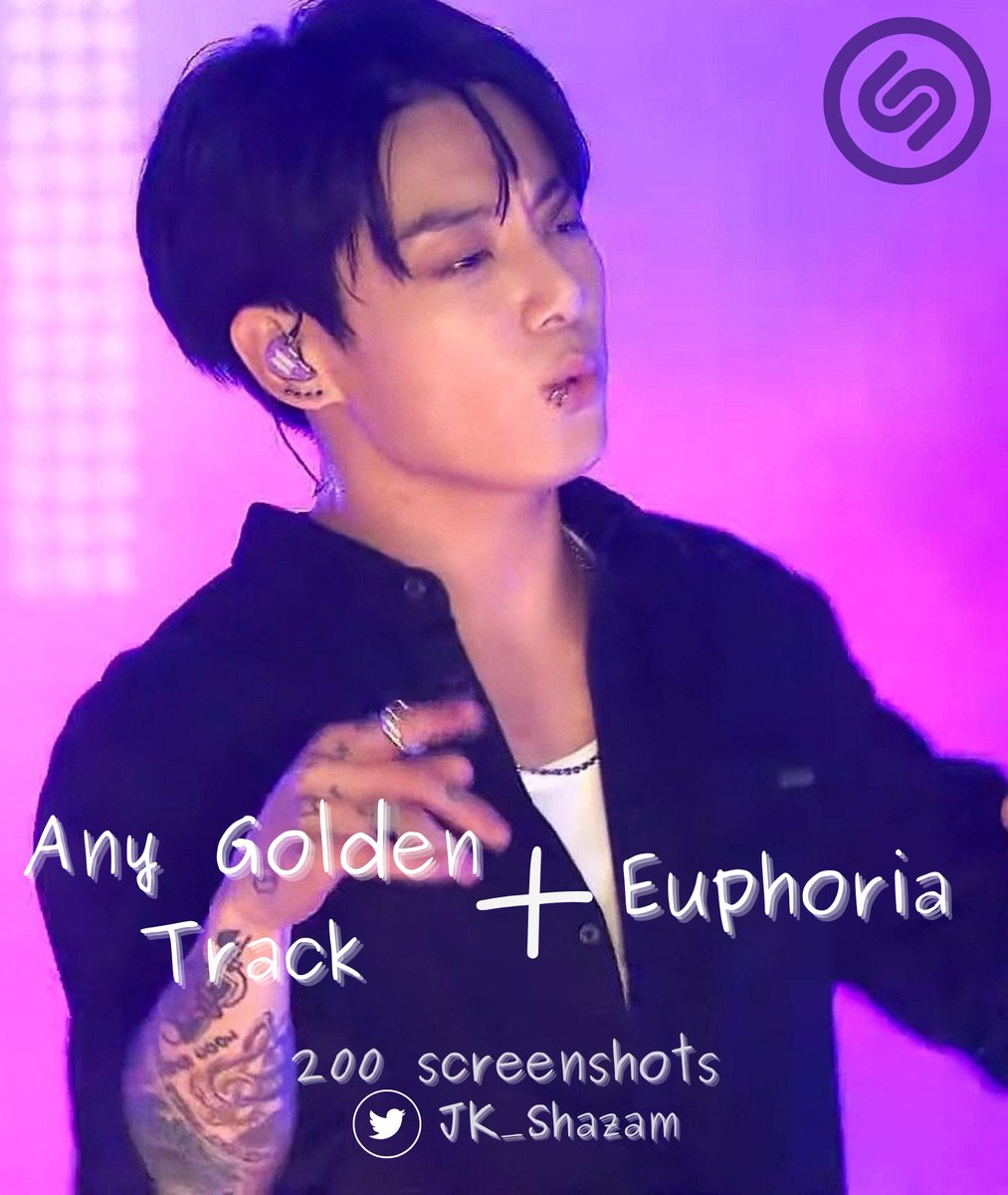 Daily reminder to Shazam 🌟

Drop a Shazam screenshot of any song on Golden or Euphoria! 

🎯 200 screenshots

STREAM GOLDEN
#JungKook_GOLDEN 
#Jungkook_StandingNextToYou