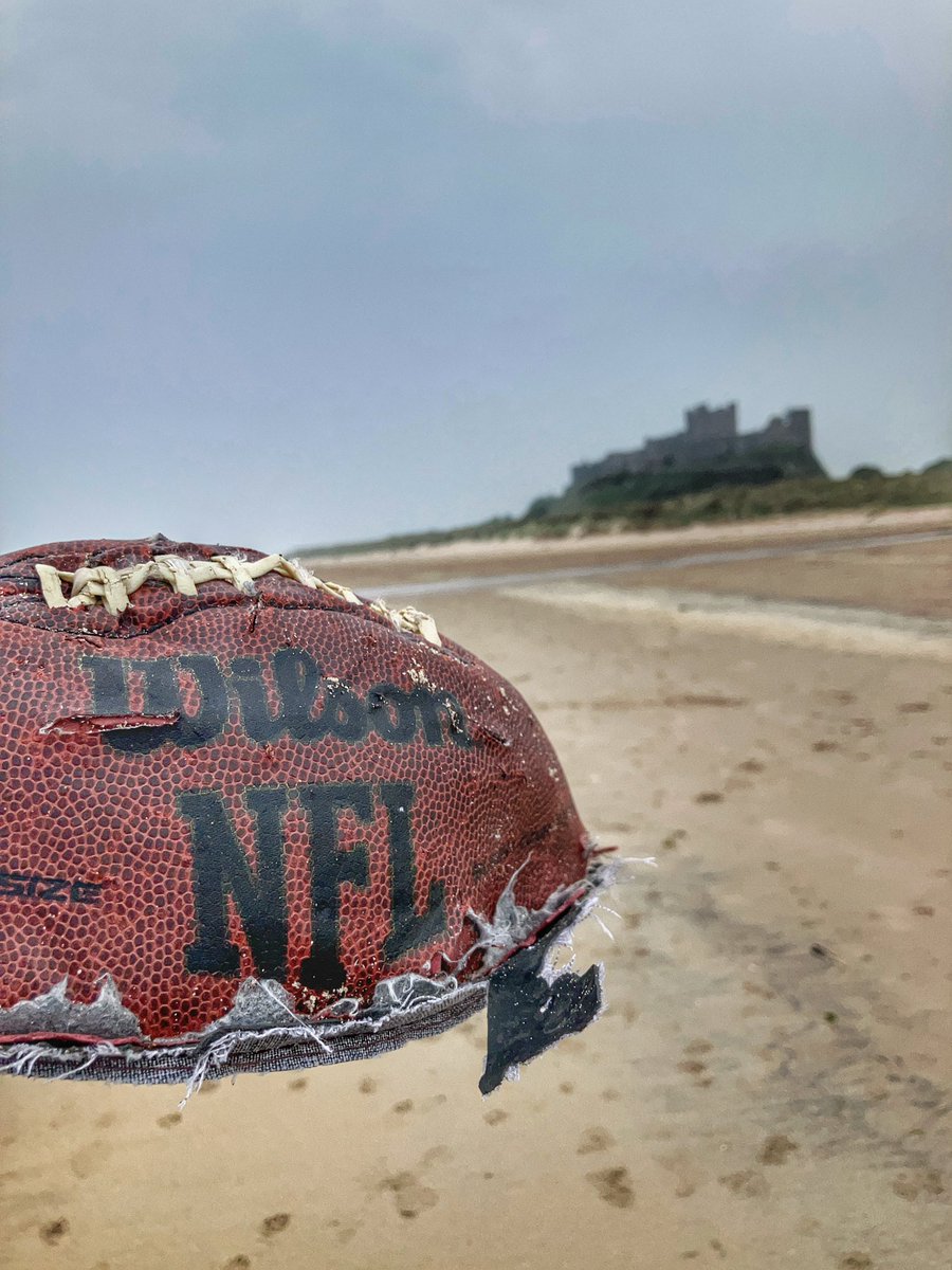 Hey @tomhanks Wilson’s half cousin Wilson NFL washed up on Bamburgh beach today!