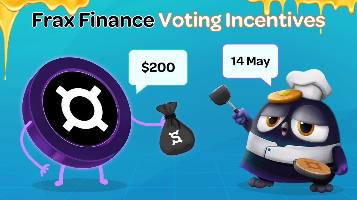 Rewards keep arriving at the @Cakepiexyz_io Voting Market as @fraxfinance is offering a package worth $200 in $FXS tokens!📦 vlCKP holders can send voting support in their direction to collect a share of the incentives.🗺️ Vote to earn:⚖️ pancake.magpiexyz.io/bribe