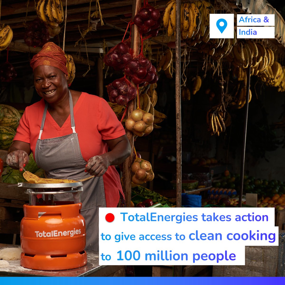 🍳🌍 Committed to clean cooking! At the #CleanCookingSummit organized by the @IEA, we announced our ambition of giving 100 million people in Africa & India access to #cleancooking by 2030. To learn more about this initiative 👉totalenergies.com/news/press-rel…