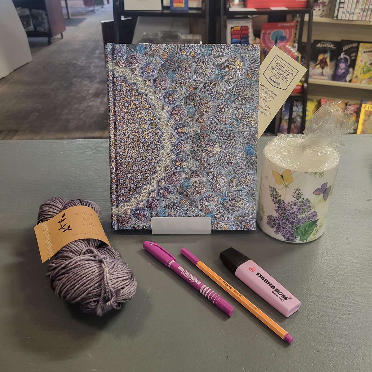 A little lilac to perk up your day! 💕🇨🇦📚💜

Lovely Lichen and Lace Hand Dyed Yarn, Fiona Lilac candle, gorgeous notebook, & positively purplely pens & highlighters!

Visit us in person or online at tidewaterbooks.ca! 💕🇨🇦📚

#ShopSmall #ShopLocal #IndieBookstores
