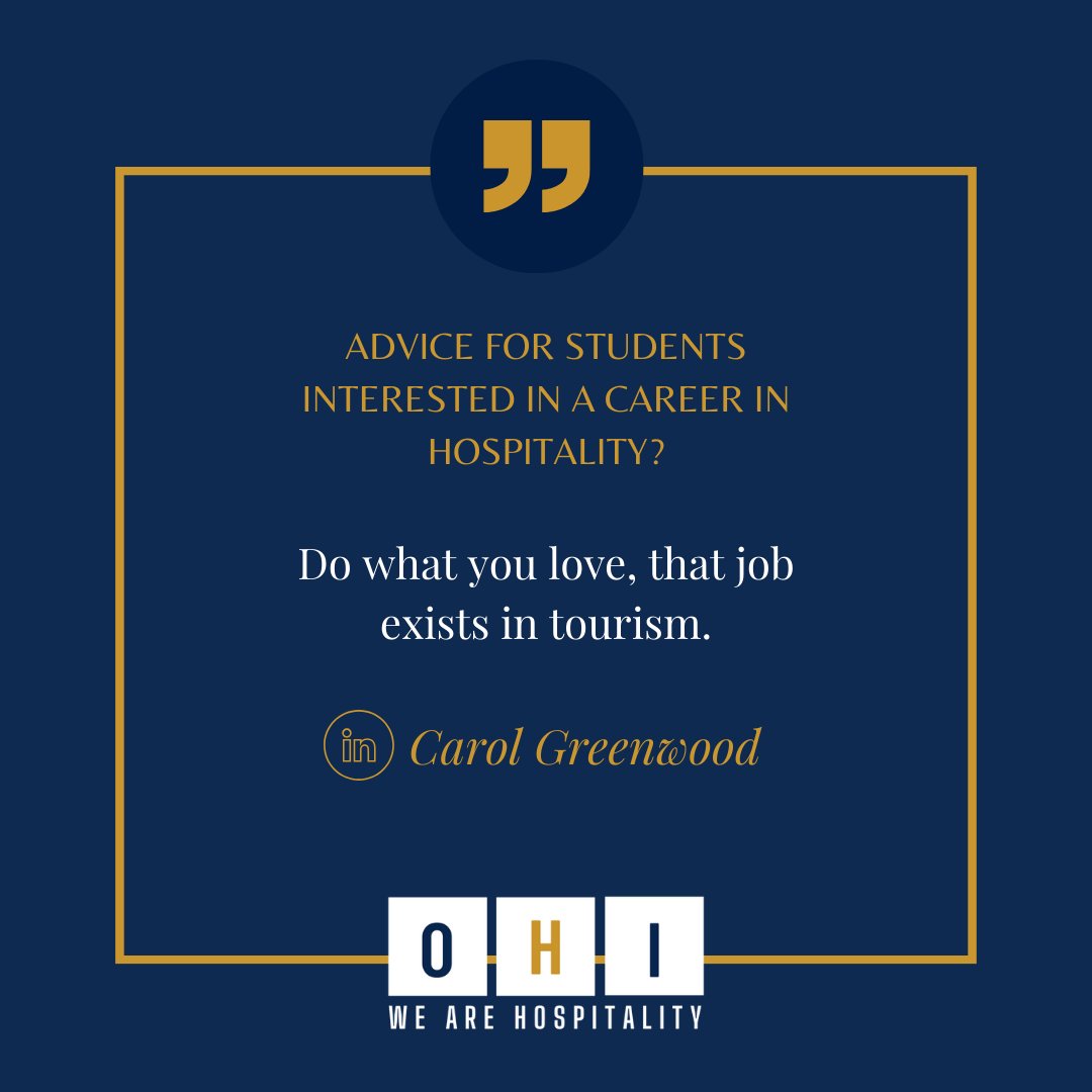 Meet Carol Greenwood, Vice President, Operations & Partnerships, @TIAOtweets! Through our What’s Your Story Program, Carol shares her advice for students looking to join the #hospitalityindustry!

Click the link in our bio to read more!  
#hospitalitycareers #tiao #tourism #OHI